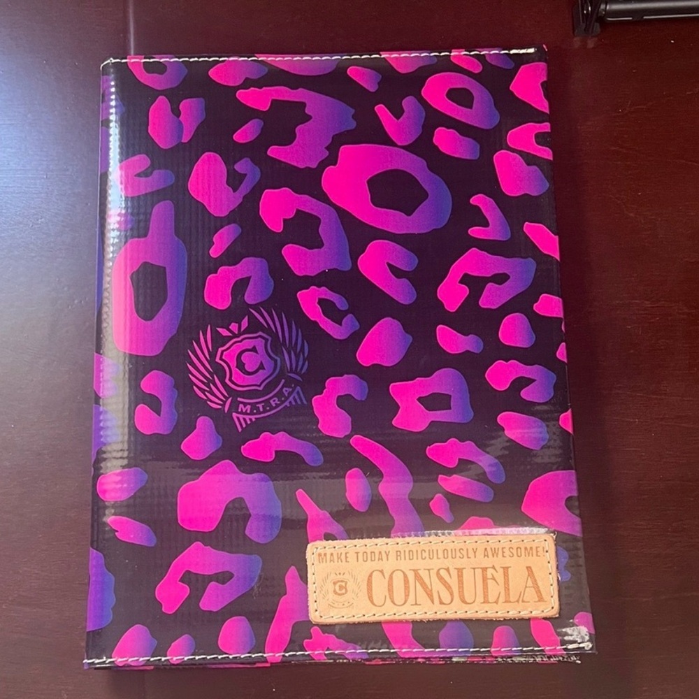 Consuela Hot Pink and Purple Leopard Print Journal Cover